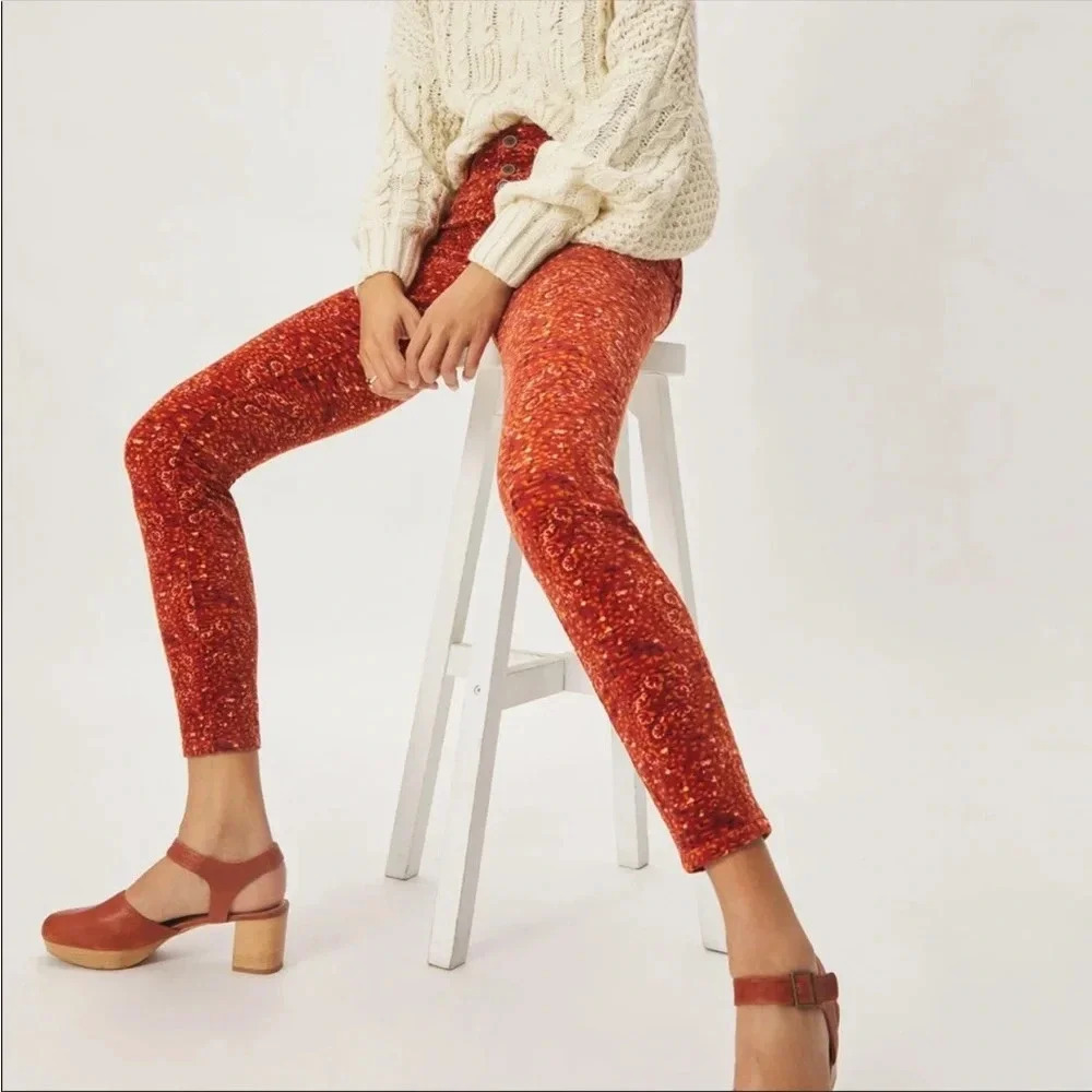 NWT Anthropologie Pilcro High-Rise Button-Fly Skinny Corduroy Pants 
Size 32